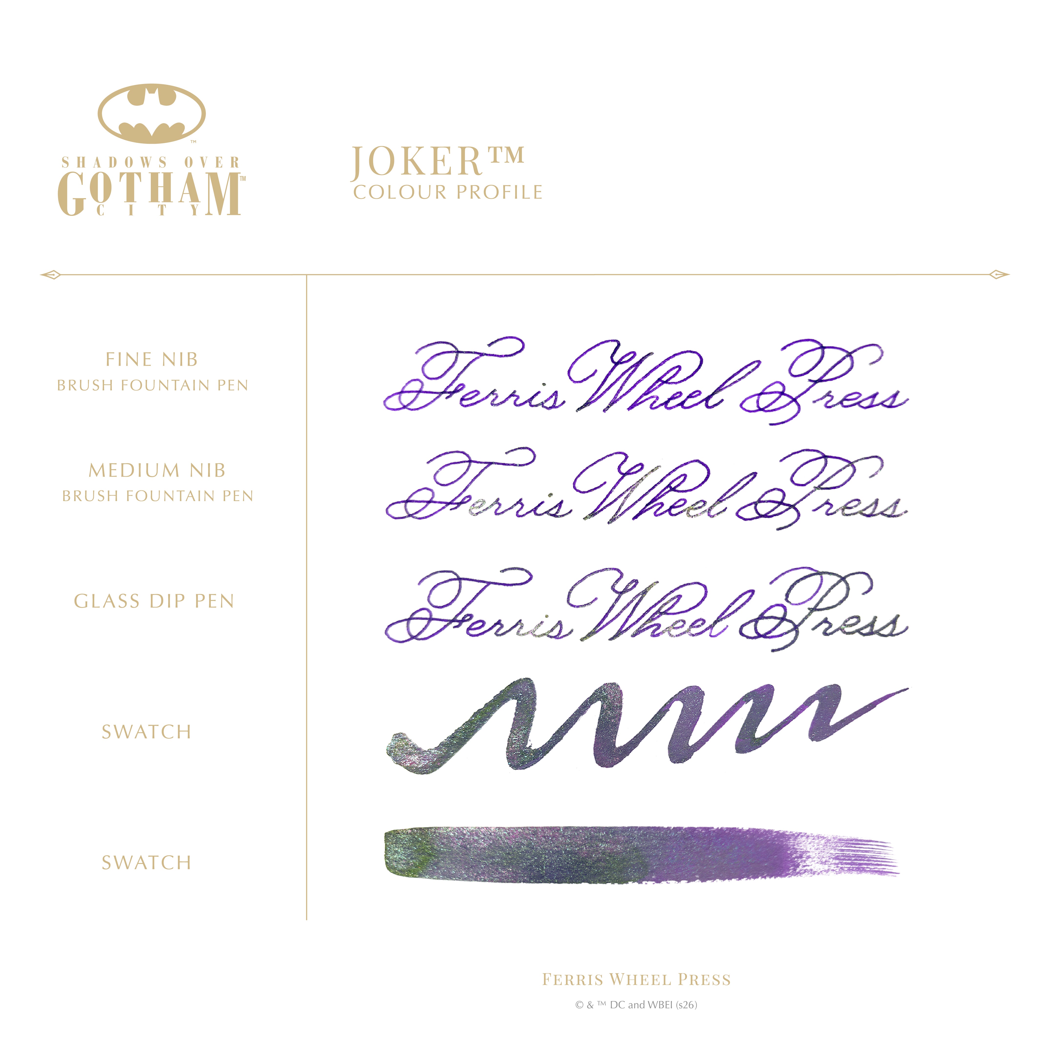 Shadows over Gotham City | Marquise Pen & Ink Set | Joker