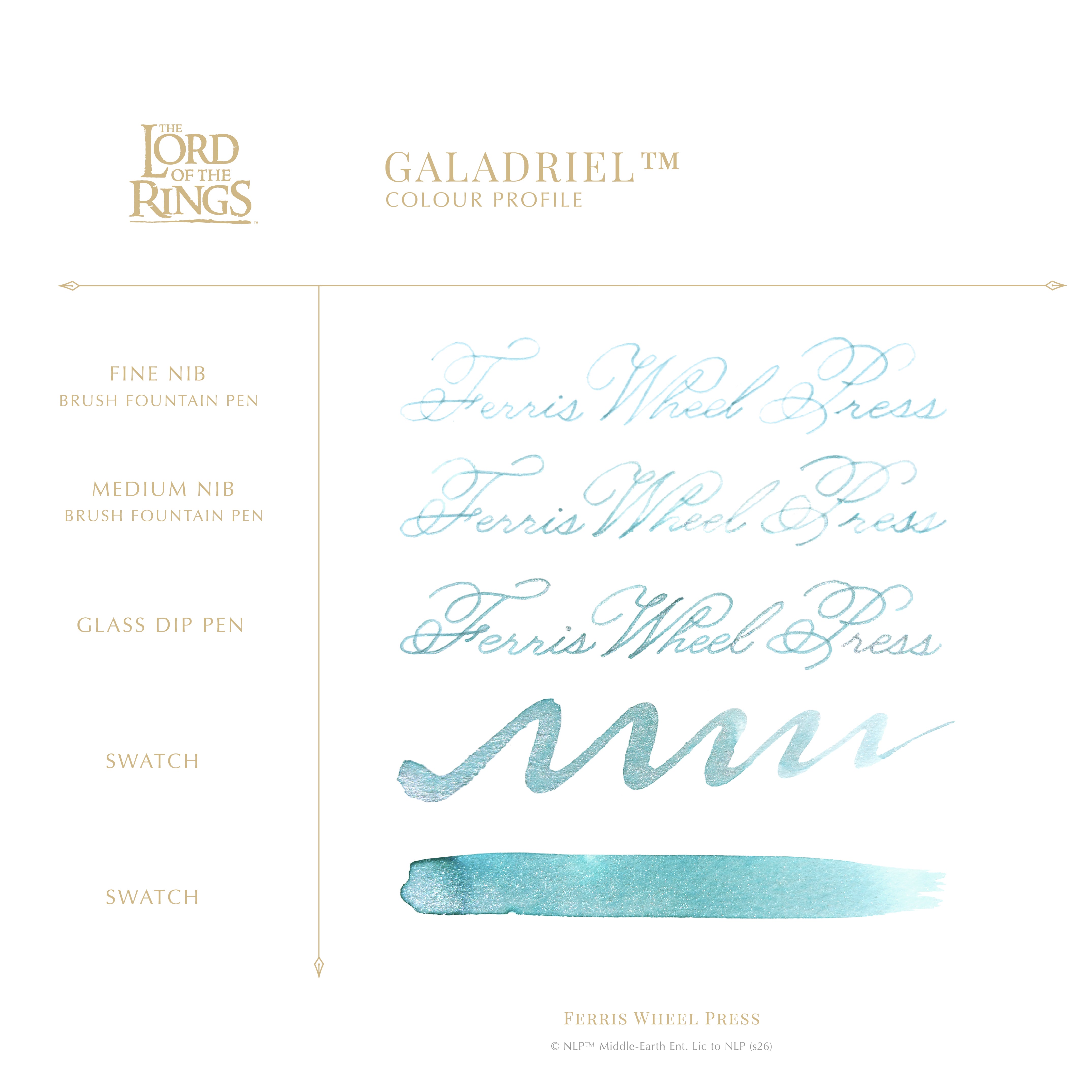 The Lord of the Rings 25th Anniversary Full Ink Set + Mirror of Galadriel Polished Edition Inkwell