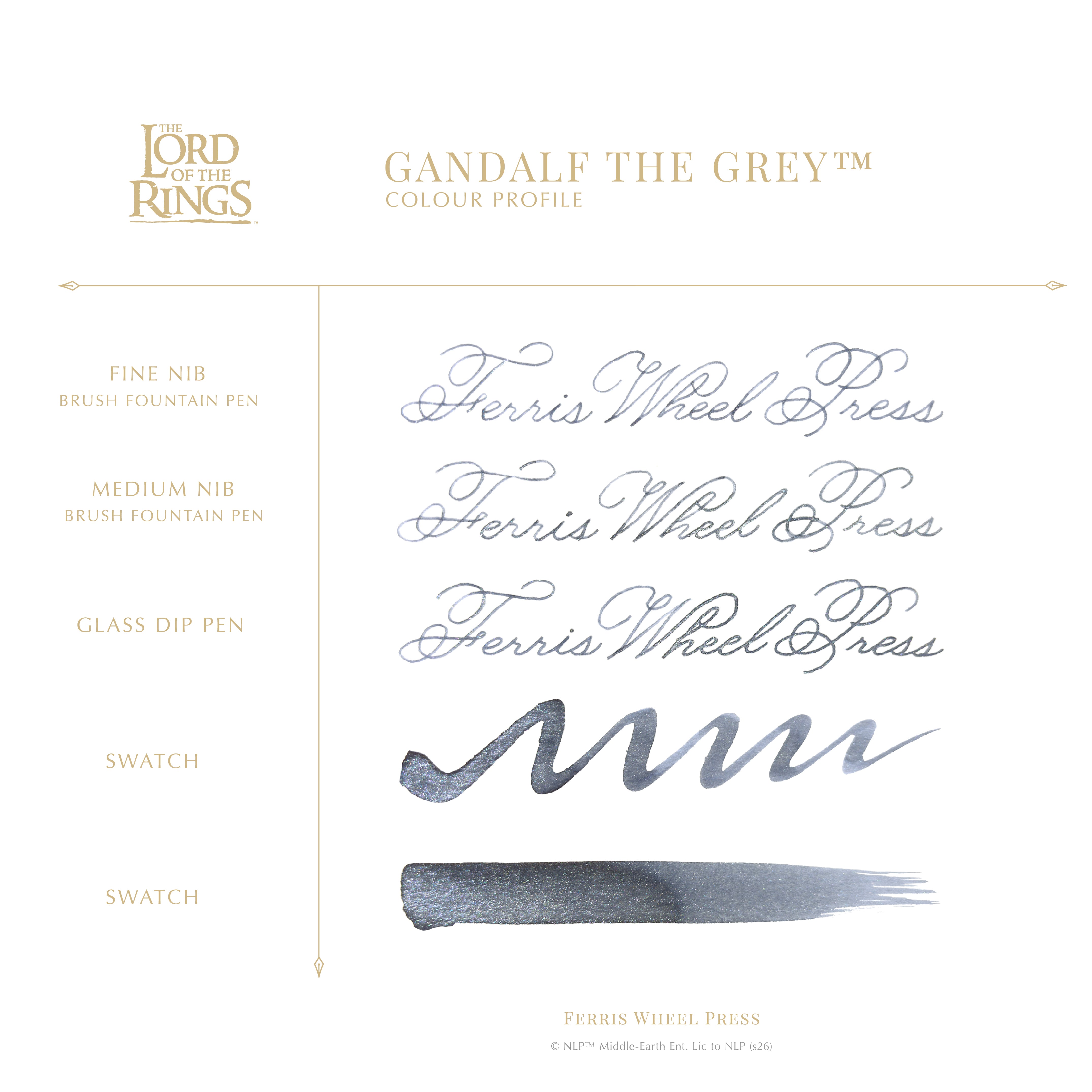 The Lord of the Rings 25th Anniversary Full Ink Set + Mirror of Galadriel Polished Edition Inkwell