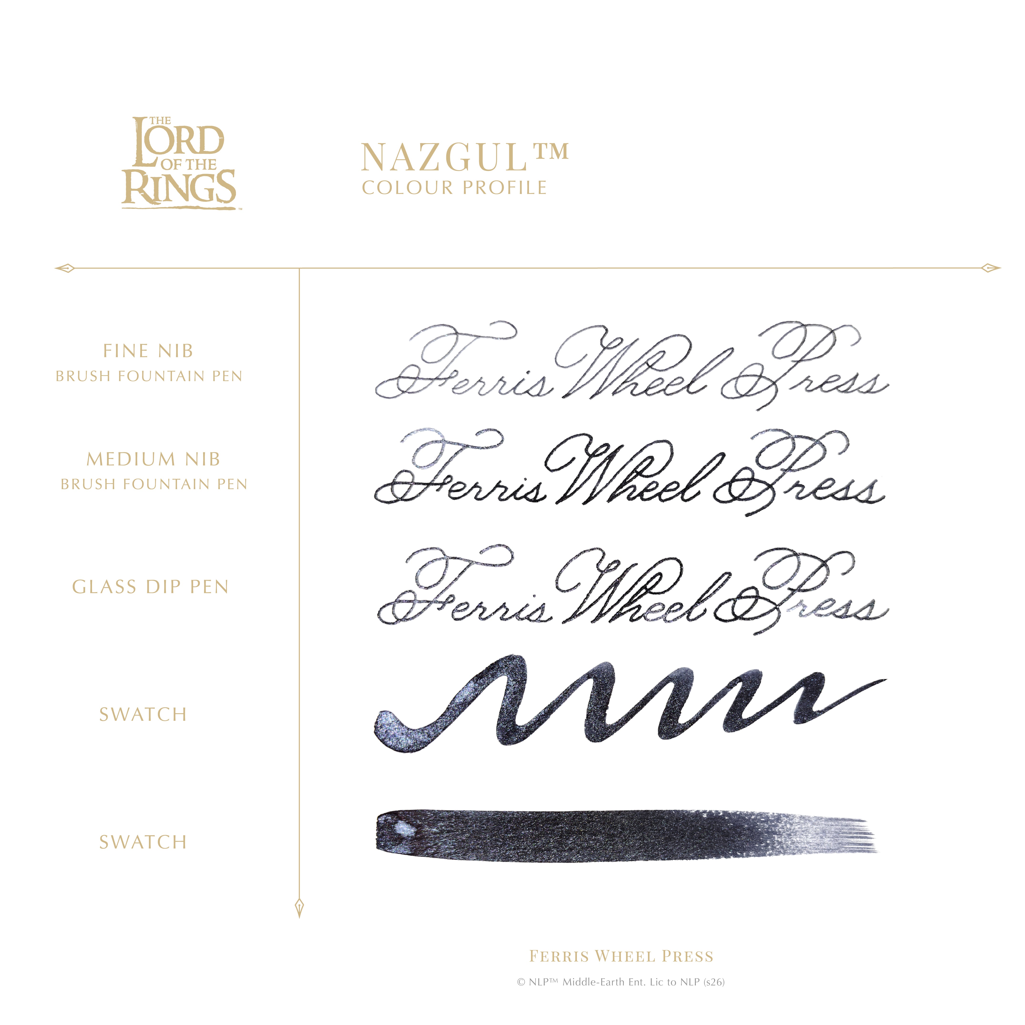 The Lord of the Rings 25th Anniversary Full Ink Set + Mirror of Galadriel Polished Edition Inkwell