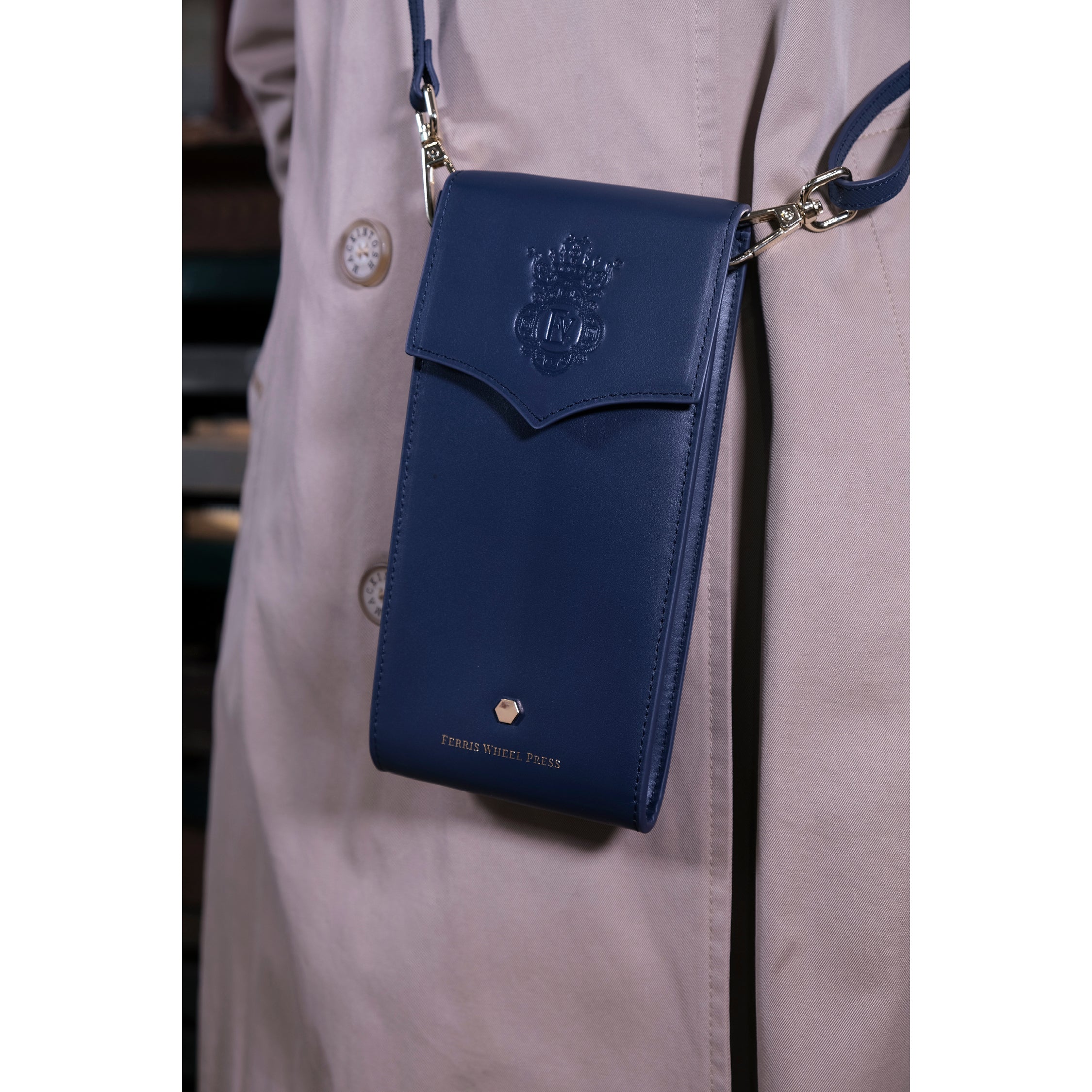Leather Stationery Collection - The Pendant Purse / Navy
