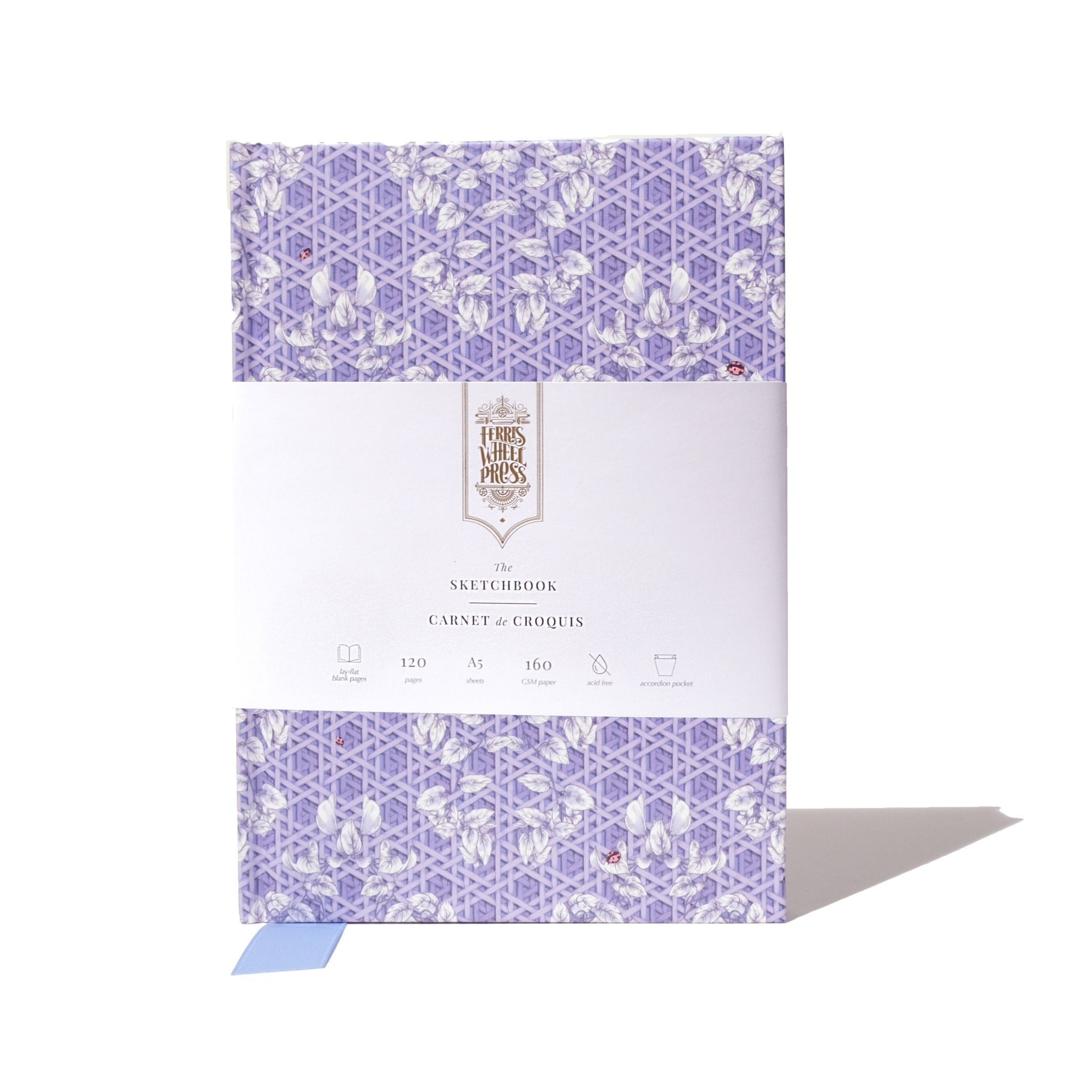 The Sketchbook A5: Enveloped in Rattan - Violet Blue - Ferris Wheel Press UK - Ferris Wheel Press Canada